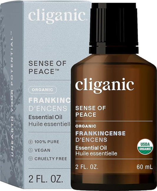 Cliganic Organic Frankincense Essential Oil - 100% Pure Natural for Aromatherapy Diffuser | Non-GMO Verified (Packaging May Vary)-BrightBean Baby