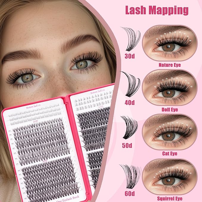 CCODDY Lash Clusters Kit - False Eyelash with Bottom Lashes - 748 Pieces - Black, Synthetic, Lightweight & Soft Fibers - D Curl Upper & 5-7MM Bottom - No Adhesives Included-BrightBean Baby