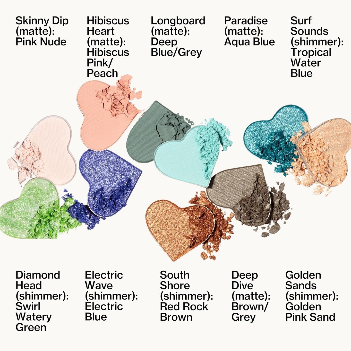 Pacifica Eyeshadow Palette – Waikiki Mineral Eyeshadow, Blendable Shimmer & Matte Shades w/Velvet Matte, Shimmer & Metallic, Cocoa Butter Infused, Talc-Free, Vegan & Cruelty-Free, 0.24 oz 10 Shades-BrightBean Baby