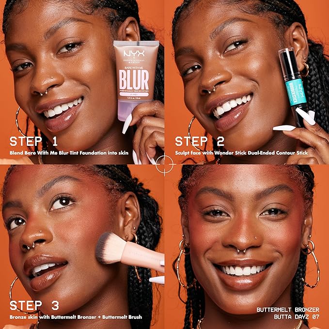 NYX PROFESSIONAL MAKEUP Matte Buttermelt Bronzer, Longwear Face Makeup with Up to 12 Hours of Wear, Vegan Formula - Butta Dayz-BrightBean Baby