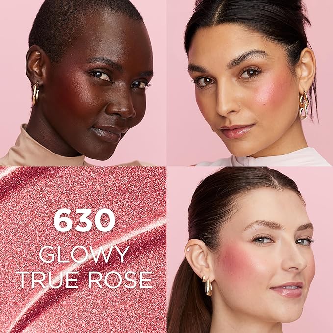 L'Oreal Paris Cosmetics L'Oreal Paris True Match Lumi Le Liquid Blush, Intense Lightweight Blush Formula With Liquid Pigments, Glowy True Rose, 0.33 Fl Oz