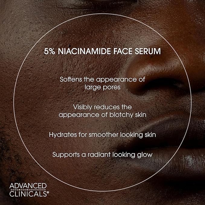 Advanced Clinicals Niacinamide Serum | 5% Niacinamide Serum For Face With Hyaluronic Acid, Ferulic Acid, Aloe Vera, & Fruit Extracts Helps Improve Look Of Dark Spots & Uneven Skin Tone, 1.75 Fl Oz-BrightBean Baby