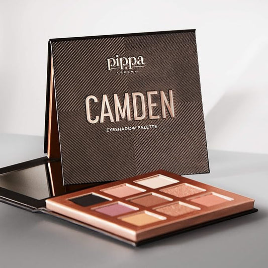 Pippa Of London Camden Make Up Palette 353 with 9 Luxury Matte, Shimmer and Glitter Eyeshadows in Rose Gold case with Mirror-BrightBean Baby