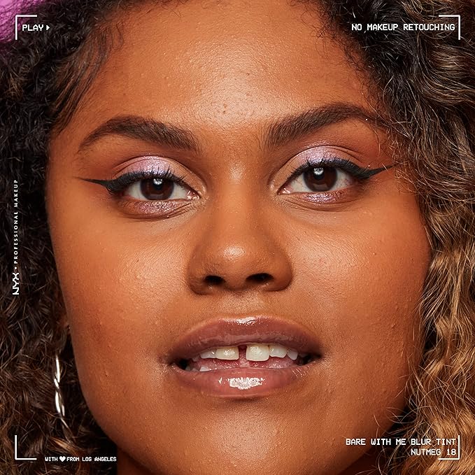 NYX PROFESSIONAL MAKEUP Bare With Me Blur Skin Tint Foundation Make Up with Matcha, Glycerin & Niacinamide - Nutmeg-BrightBean Baby