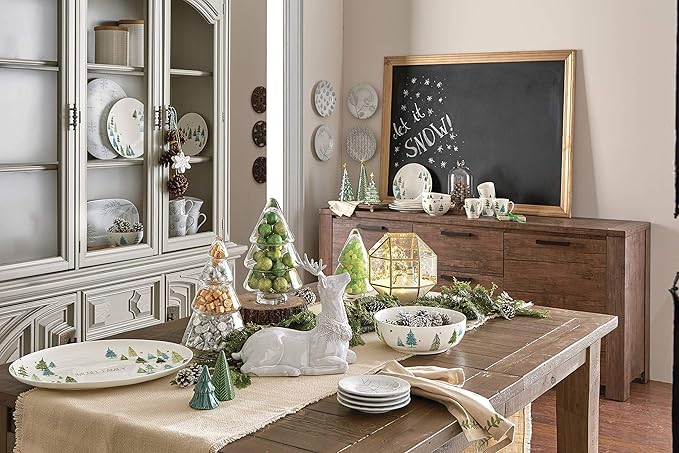 Lenox 880067 Balsam Lane 4-Piece All-Purpose Bowl Set, Christmas Drinkware, Holiday Hosting