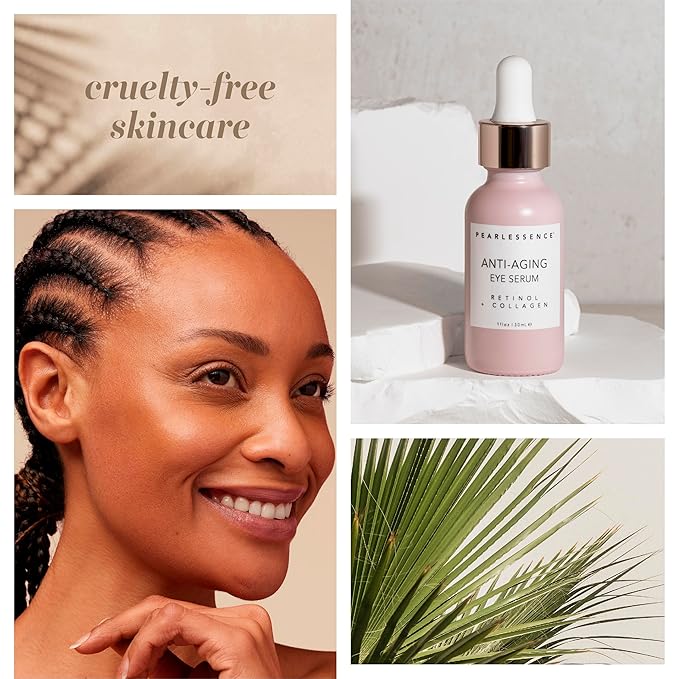 Pearlesssence Anti-Aging Eye Serum (Retinol + Collagen) - Helps Reduce Fine Lines & Wrinkles | Gentle & Lightweight Formula | Plumps & Tightens | Made in USA & Free (1oz)-BrightBean Baby
