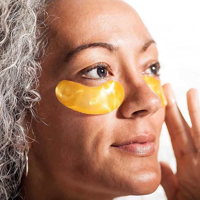 24k Gold Collagen Eye Mask: Hydrogel Under Eye Patches with Collagen & Hyaluronic Acid - Hydrating Under Eye Mask for Dark Circles, Puffy Eyes, & Under Eye Bags - Cooling Gel Treatment Pads - 15 Pairs-BrightBean Baby