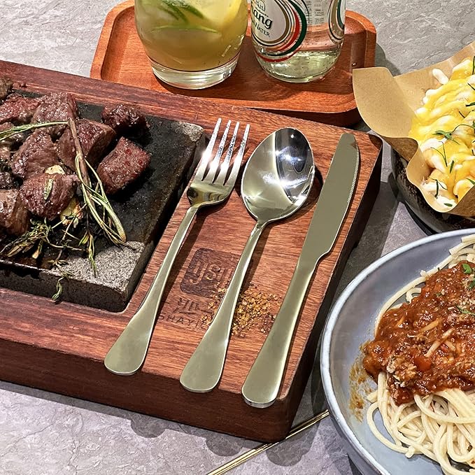 SANTUO Stainless Steel Dinner Spoons Set,12 Piece 7.3" Silverware,Table Soup Spoons Set,Mirror Finish & Dishwasher Safe