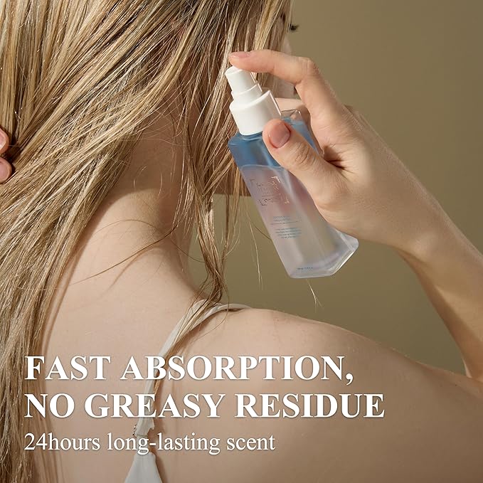 Cotton Blue Mallow Tea Perfume Hair & Body Mist, Hair and Body Perfume Spray for Dry Skin, Moisture Balance, Soothing, Nourishing, Long-Lasting Fragrance, Cotton Scent-BrightBean Baby