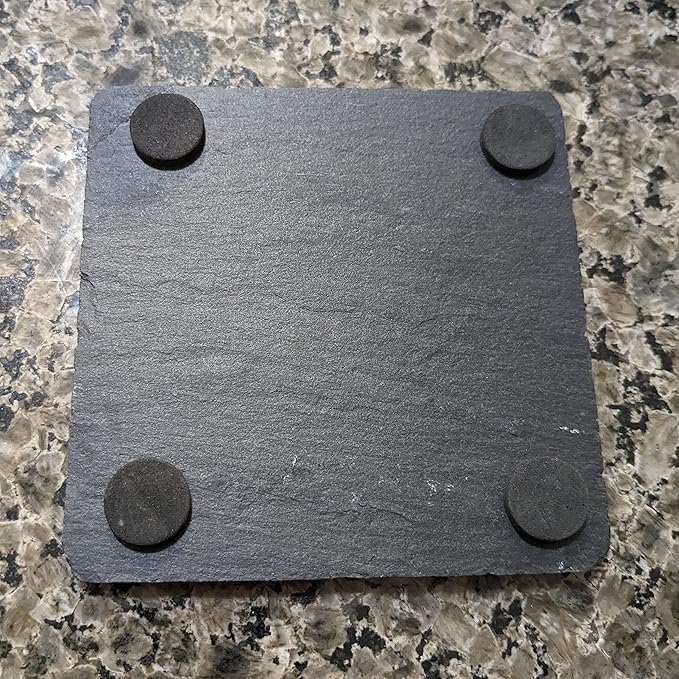 Rev Up Your Ride: V-Twin Engine Coasters for Bikers - Square Slate - Set of 6