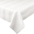 Luxury Table Protector Pad, 2 in 1 Table pad + Great Looking Tablecloth - Heat Resistant, Spill & Stain Proof - Flannel Backing (54x108, White - Silk Stripe)