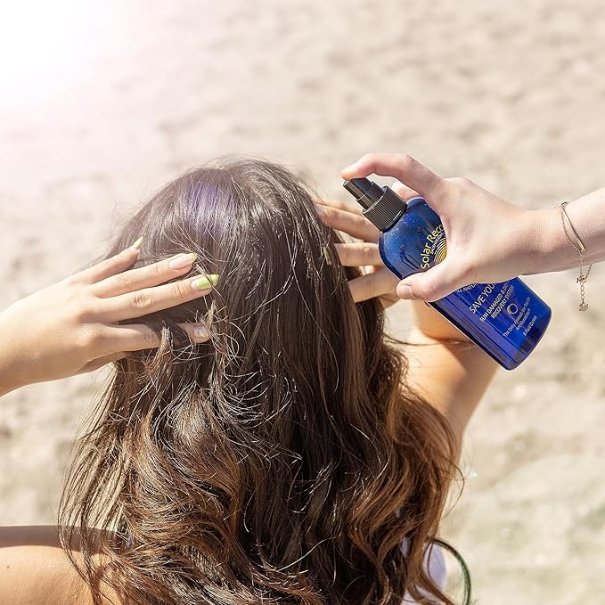 Solar Recover After Sun Moisturizing Spray + Hair Detangler Combo - 12oz Hydrating Facial and Body Mist for Sunburn Relief + 8oz All Natural Leave-In Conditioner-BrightBean Baby