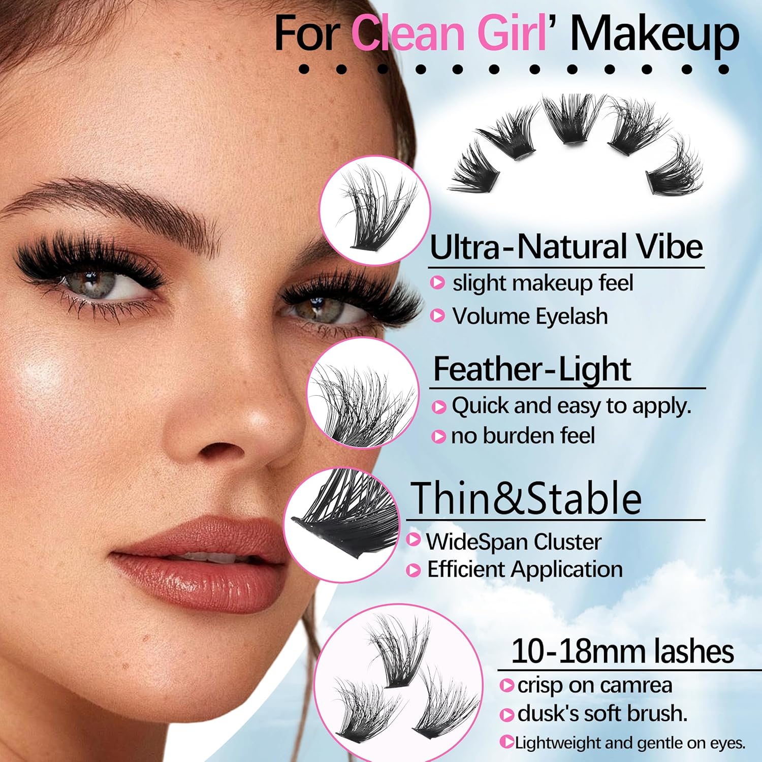 D Curl Volume Fake Eyelashes Lashes Cluster Kit Wispy Faux Mink Lashes 696Pcs Bulk Packs, DIY Individual Eyelash Extensions Wholesale Combo Pack with Glue|Tweezers|Removers-BrightBean Baby