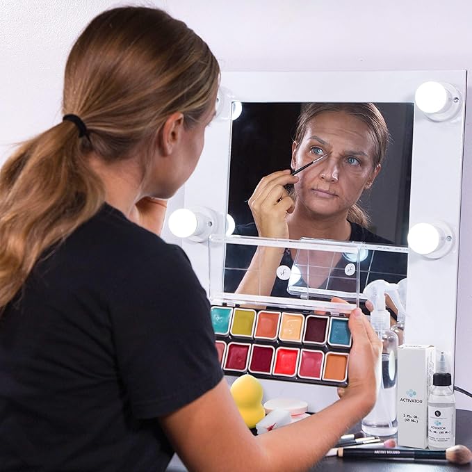 Complexion Alcohol-Activated Palette, Activator, and Remover Kit, Professional SFX Makeup Set-BrightBean Baby