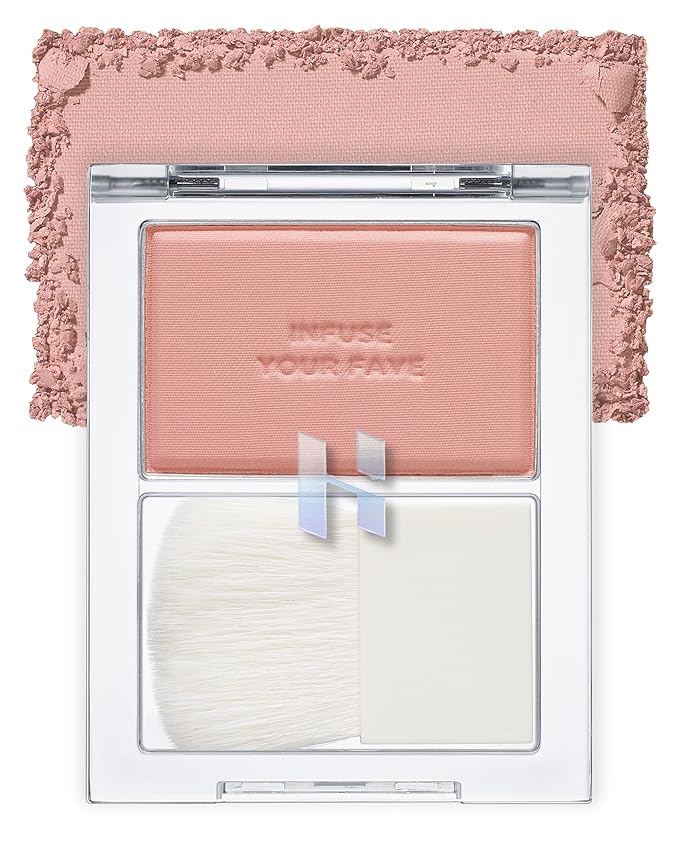 HOLIKA HOLIKA Infusing Blush with Brush - Lightweight, Smooth, Blendable Cheek Blusher, Sebum-Control, Natural Pore Coverage, Built-In Brush, Long-Lasting Pigment for Romantic Mood (07 SIENNA)-BrightBean Baby