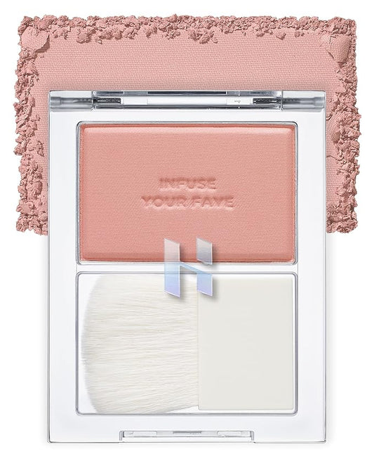 HOLIKA HOLIKA Infusing Blush with Brush - Lightweight, Smooth, Blendable Cheek Blusher, Sebum-Control, Natural Pore Coverage, Built-In Brush, Long-Lasting Pigment for Romantic Mood (07 SIENNA)-BrightBean Baby