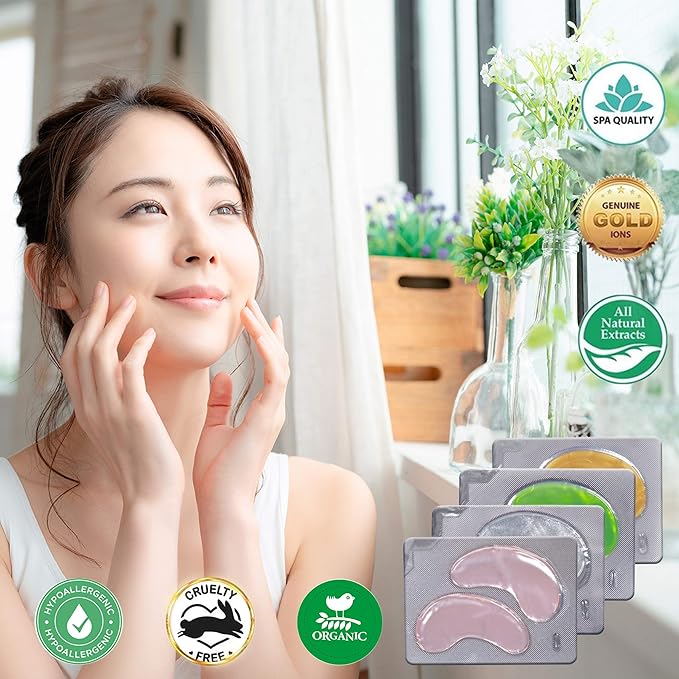 24K Gold Under Eye Patches Eye Masks For Dark Circles And Puffiness with anti-aging effect 20 pairs 40 pcs [medbeauty]-BrightBean Baby