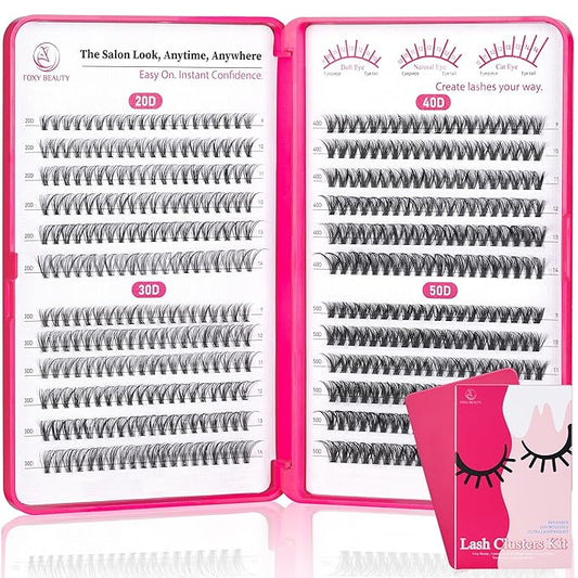 Lash Clusters - Lash Clusters Kit Lash Extension Kit Cluster Eyelash Extensions Eyelash Clusters 20D30D40D50D-0.07D-BrightBean Baby