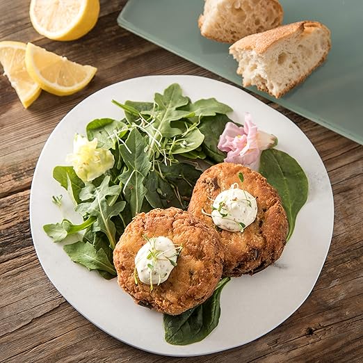 Carlisle FoodService Products Ridge Reusable Plate Rimless Plate for Home and Restaurant, Melamine, 9 Inches, Marble, (Pack of 12)