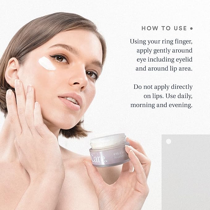 Eye+Lip Nourishing Cream with Caffeine, Vitamin K, Vitamin C, and Peptides. De-Puffs and Reduces Dark Circles. Fragrance-Free, Cruelty-Free. (0.5 ounce) (0.5 oz)-BrightBean Baby