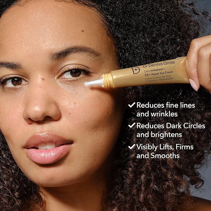 Dr Dennis Gross DermInfusions Fill + Repair Eye Cream: Hydrating & Brightening Treatment for Dark Circles, Fine Lines & Wrinkles, Firms & Smooths 360° Eye Area, 0.5 Oz-BrightBean Baby