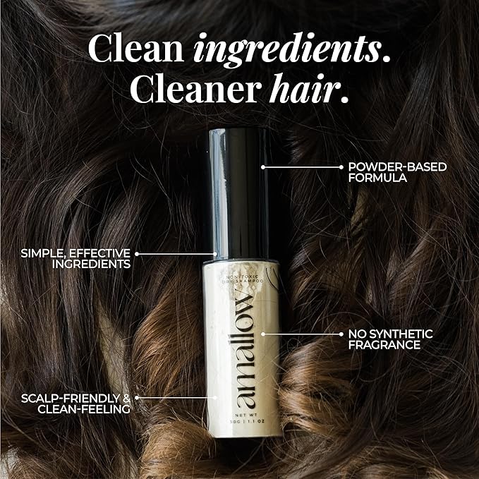 Amallow - Non Toxic Dry Shampoo Powder – With Organic Ingredients - Arrowroot, Bentonite Clay, Aloe Vera, & Essential Oils – No Talc, No Aerosol - Men & Women - Great For Travel-BrightBean Baby