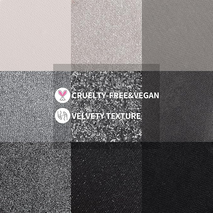 docolor Eyeshadow Palette 9 Colors Black Eyeshadow Gemstone Shadow Palette Highly Pigmented Mattes Shimmers Smokey Glitter Cream Colorful Powder Blendable Long Lasting Waterproof Makeup Palette-BrightBean Baby