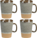 Gibson Elite 4 Pack Dreamweaver Terracotta Reactive 17 OZ Mug Set - Earthy Brown