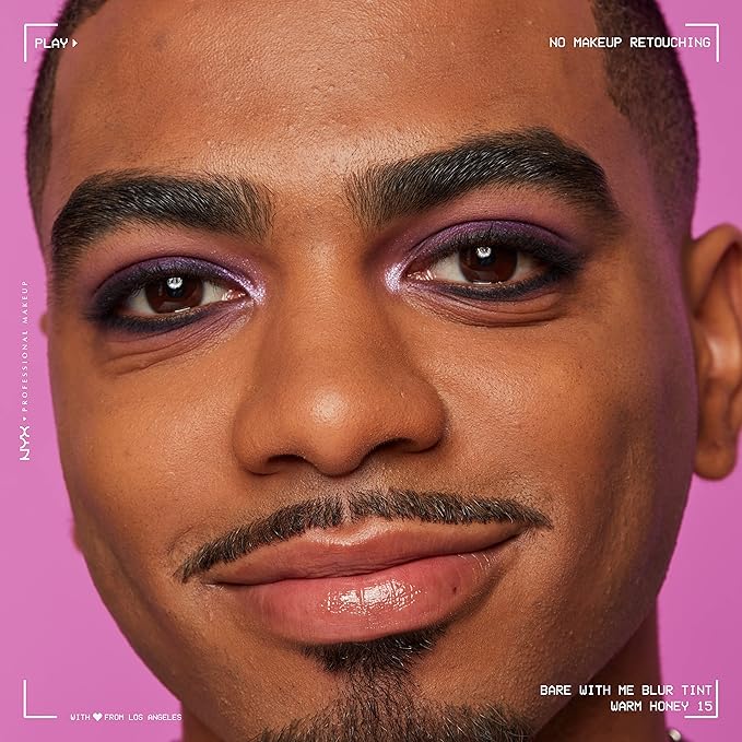 NYX PROFESSIONAL MAKEUP Bare With Me Blur Skin Tint Foundation Make Up with Matcha, Glycerin & Niacinamide - Warm Honey-BrightBean Baby