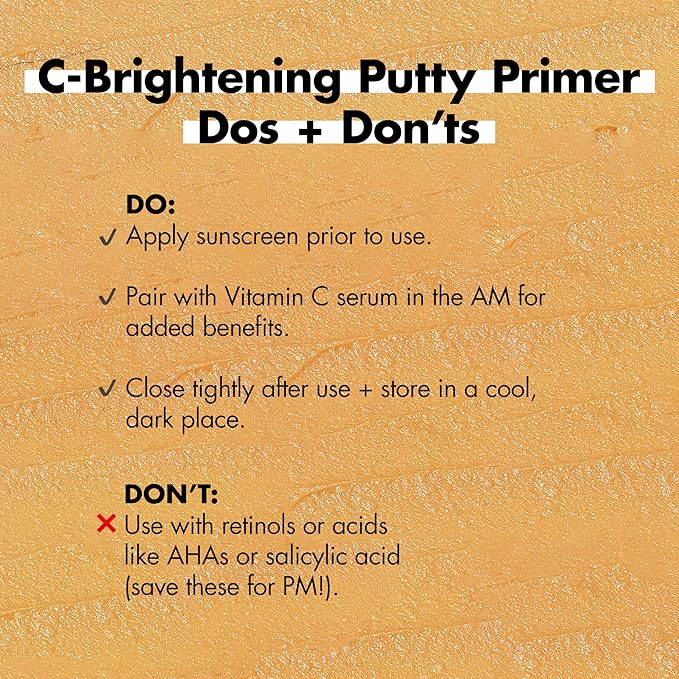 e.l.f. C-Brightening Putty Primer, Makeup Primer For Brightening & Evening Out Skin Tone, Enriched With Vitamin C, Universal Sheer (Packaging May Vary)-BrightBean Baby