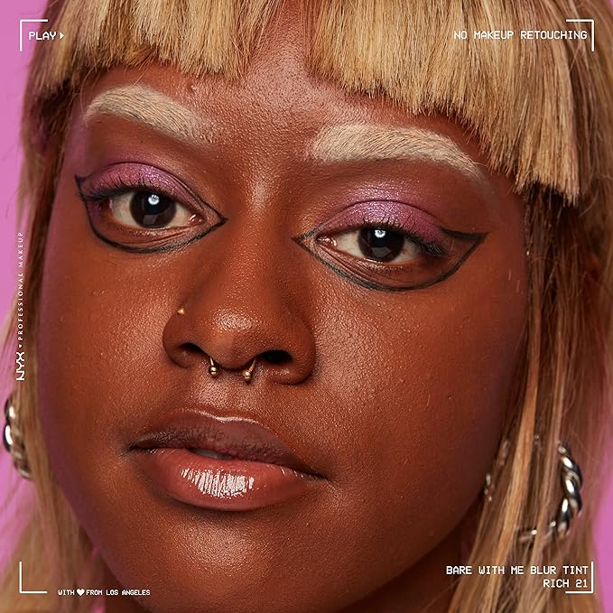 NYX PROFESSIONAL MAKEUP Bare With Me Blur Skin Tint Foundation Make Up with Matcha, Glycerin & Niacinamide - Rich-BrightBean Baby