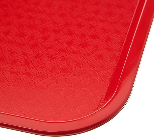 Carlisle FoodService Products CT121605 Cafe Standard Plastic Cafeteria/Fast Food Tray, NSF Certified, BPA Free, 16" Length x 12" Width, Red (Pack of 24)