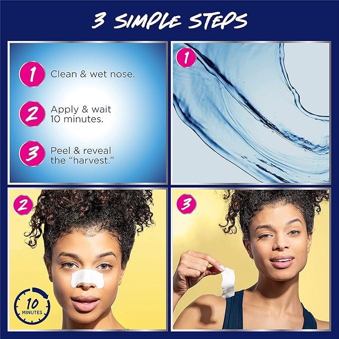 Bioré Nose+Face Blackhead Remover Strips, Deep Cleansing Strips for Nose, Chin, or Forehead, Instant Blackhead Removal and Pore Unclogging, Oil-free, Non-Comedogenic Use, 14 Count-BrightBean Baby