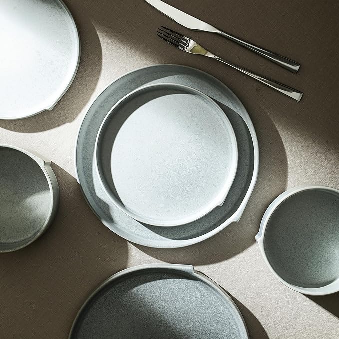 Stone Lain Bao 4-Piece Dinner Plate Set Stoneware, Blue-Grey