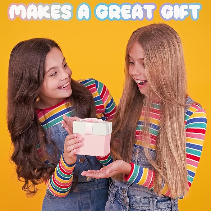 Expressions - 5pc Cosmetics Lip Kit For Kids w/Lip Glosses, Lip Balms & Tin Box Storage Case,I Believe in Unicorns Hologrpahic,Washable + Non Toxic-BrightBean Baby