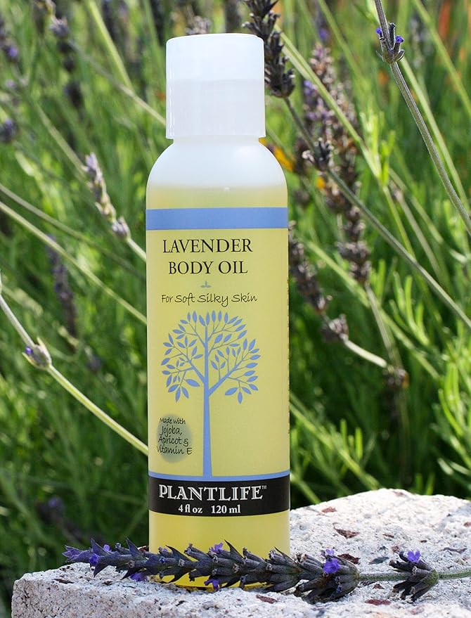 Plantlife Lavender Body Oil - Moisturizing Natural Body Oil for All Skin Types - Nourishing Dry Skin and Making It Feel Soft and Silky for Women & Men - Bath, Body & Massage Oil - 4oz-BrightBean Baby