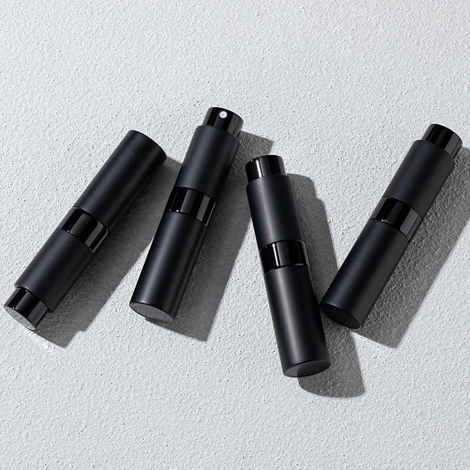 Travel Perfume Bottle Refillable - Cologne Spray Atomizer Mini - Small Travel Size Sprayer Empty for Refill Sample Container - Portable Fragrance Decant Dispenser for Men Women 8ml 4PCS Black-BrightBean Baby