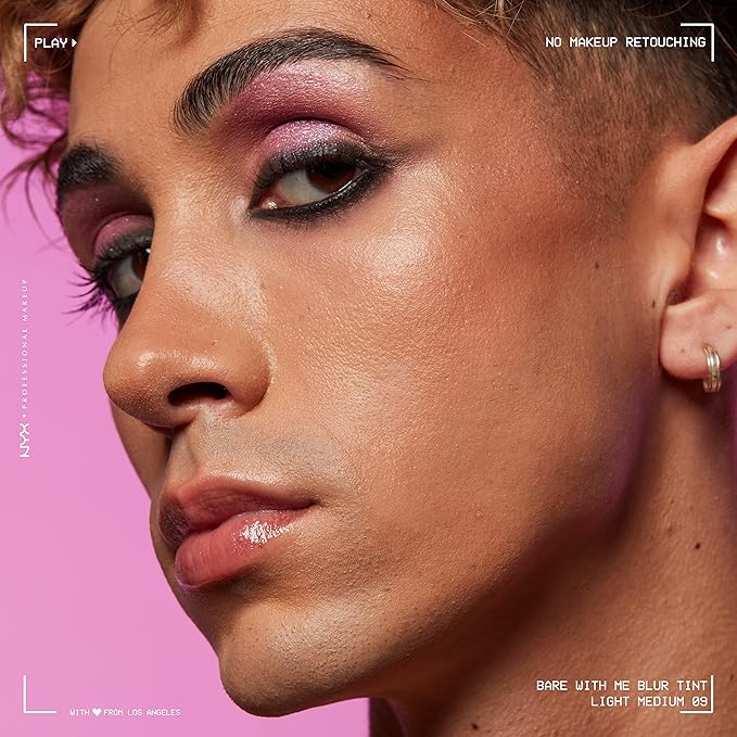 NYX PROFESSIONAL MAKEUP Bare With Me Blur Skin Tint Foundation Make Up with Matcha, Glycerin & Niacinamide - Light Medium-BrightBean Baby