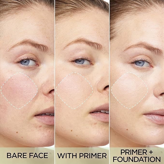 L'Oreal Paris Prime Lab Up to 24H Redness Eraser Face Primer Infused with Niacinamide to Reduce Face Redness and Extend Makeup Wear, 1.01 Fl Oz-BrightBean Baby