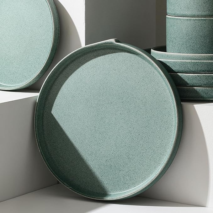 Stone Lain Bao 4-Piece Dinner Plate Set Stoneware, Green
