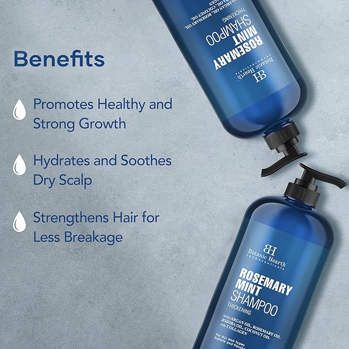 Botanic Hearth Rosemary Shampoo 16 Oz | Rosemary Oil Shampoo De Romero For Hair Growth With Biotin & Mint | Sulfate Free,Thicker & Fuller Hair | Deep Cleansing & Nourishing-BrightBean Baby