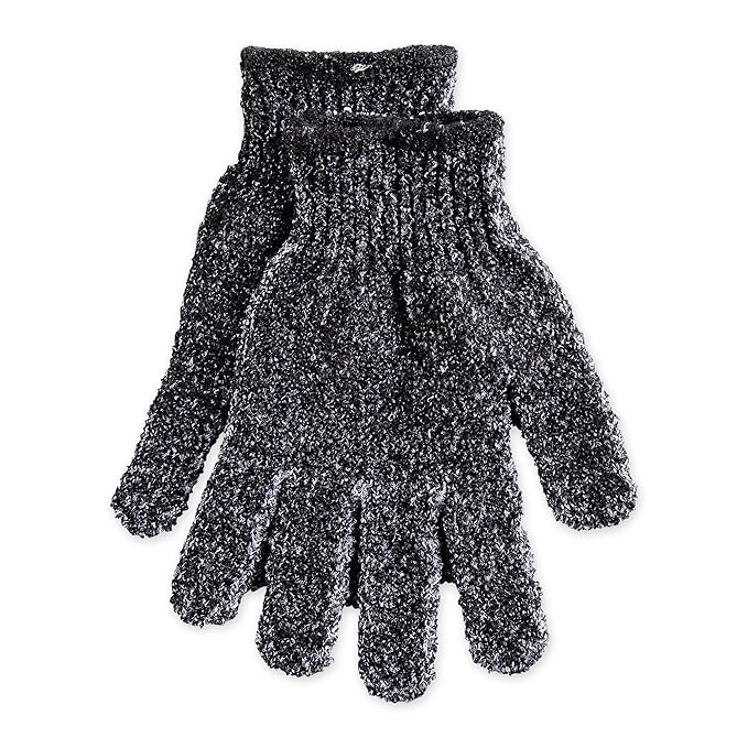 Urbana Spa Prive Men's Bamboo Charcoal Collection, Exfoliating Gloves-BrightBean Baby