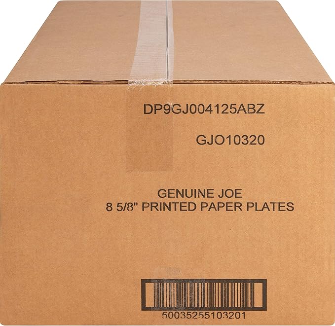 Genuine Joe Printed Paper Plates, 9" (Pack of 500)