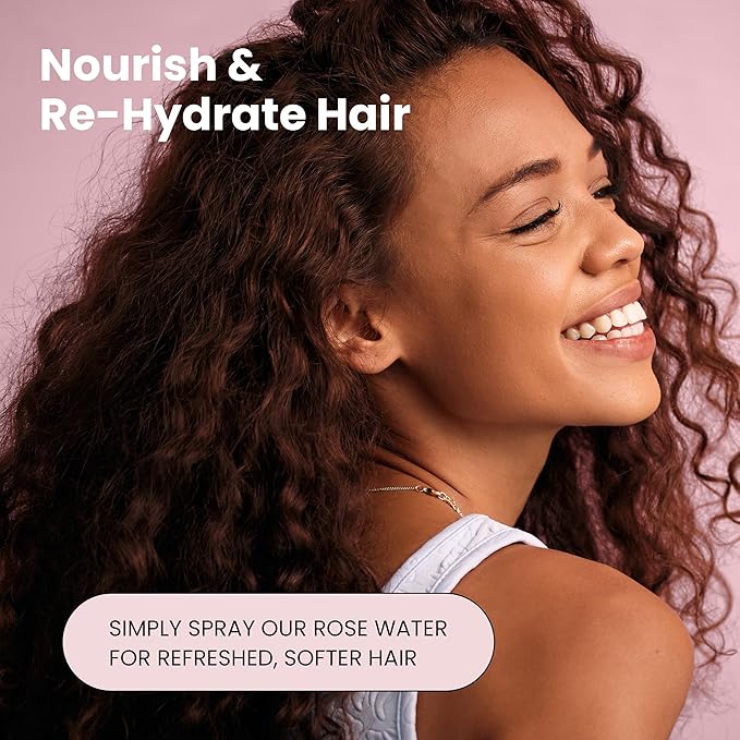 Rose Water Spray for Face & Hair (Refill) - Organic USDA Certified Rosewater Facial Toner - Alcohol-Free Makeup Setting Hydrating Face Mist - Anti-Aging Toner Spray - 8 Fl Oz-BrightBean Baby