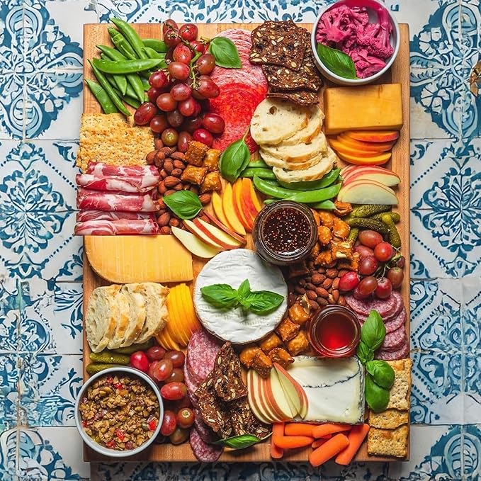 John Boos RA-Board Series Rectangular Wooden Cherry Cutting Board 20”x15” – 2.25” Thick, 20-lb Reversible Butcher Block with Edge-Grain & Finger Grips – Made in the USA