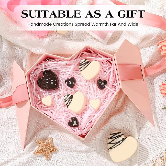 1 Inch Mini Heart Shaped Silicone Molds for Chocolate, Candy, Gummy, Soap (Set of 2, Pink)