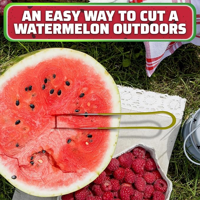Stainless Steel Watermelon Slicer Tool – 9.05" x 1.5" Watermelon Cutter Tool Cuts 1 In Cubes & Slices – Ergonomic Handle, Mess-Free Fruit Cutting for Cantaloupe, Honeydew, Papaya & Other Summer Snacks