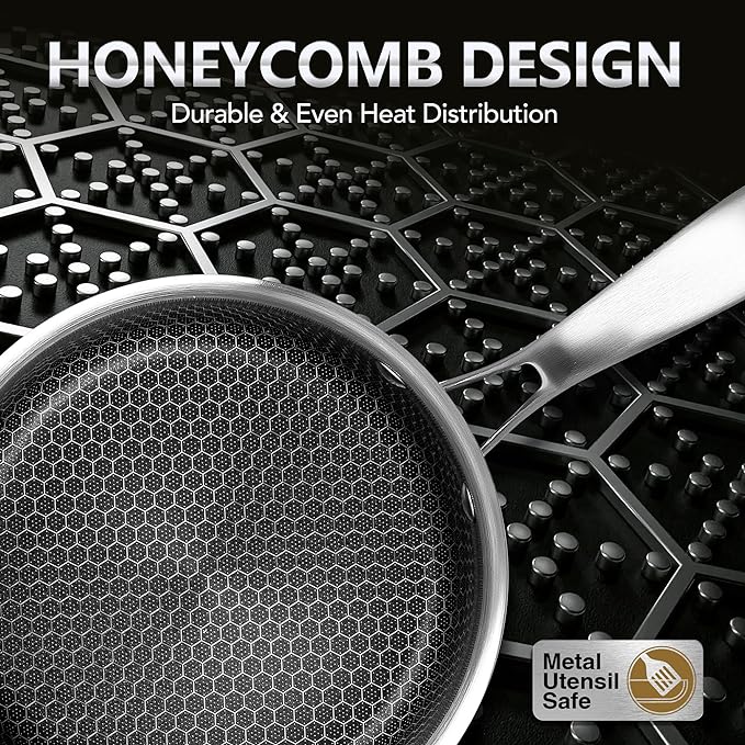 MICHELANGELO 1 Quart Saucepan with Lid, Premium Triple Ply Stainless Steel Sauce Pan with Lid, Small Saucepan with Honeycomb Interior - 1QT