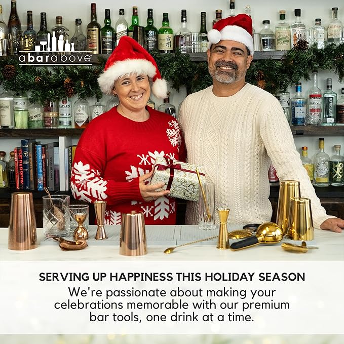 A Bar Above 4-Piece Cocktail Shaker Set for Professional & Home Bar – Premium Bar Kit Gifts Includes Strainer, Japanese Jigger & Boston Shaker Set