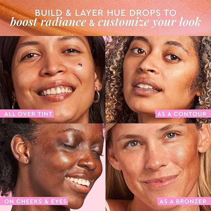 Glow Recipe Hue Drops Tinted Face Serum - Bronzing Drops to Brighten & Hydrate - Skincare Makeup Primer & Liquid Highlighter to Blur Pores for a Radiant, Even Skin Tone - Sunglow (40ml)-BrightBean Baby